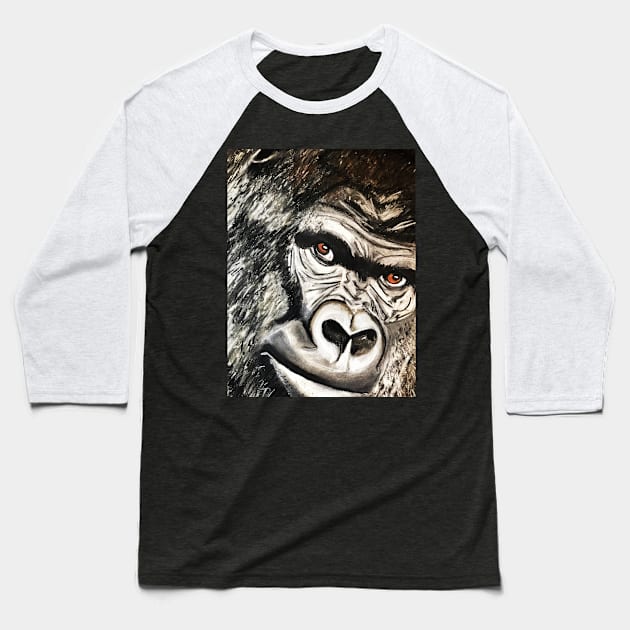 Gorilla Baseball T-Shirt by Art by Kerry Cortinas